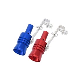 Partuto 2pcs XL Size Universal Car Turbo Sound Exhaust Muffler Red Blue Replacement