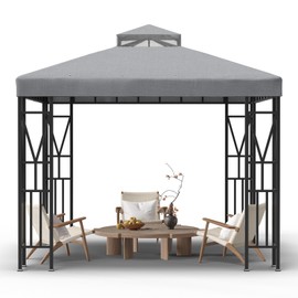 Kieperi 10x10 FT Gazebo Canopy Top Replacement，Double Tiered Canopy Covers with Patio & Garden Durable Sunshade Replacement（Gary）