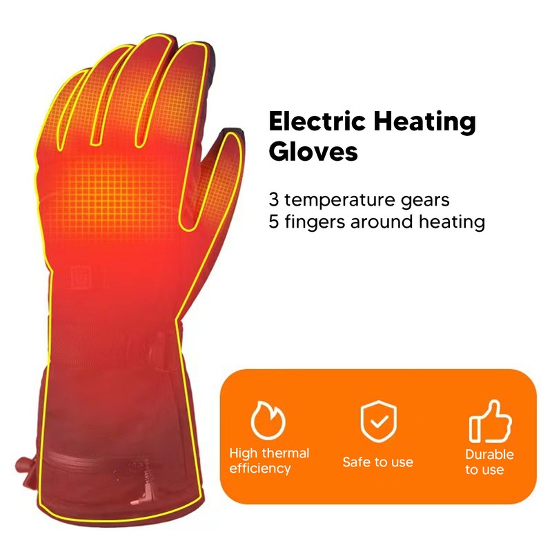 USB Heated Gloves 3 Temperature Gears Waterproof Windproof Keep Warm