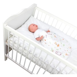 TupTam Baby Sleeping Bag with Wide Waistband Winter Sleeping Bag for Girls Boys Baby Sleeping Bag, Forest animals / hedgehog / deer