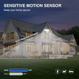 SAATLY Motion Sensor Outdoor Lights - 4600LM LED Security Lights, Dusk to Dawn, IP65 Waterproof, 3 Adjustable Head Motion Detector Flood Lights for Garage, Yard, Porch