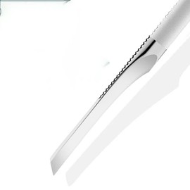 Rascador de Pies Cuchillo Pedicura Herramienta de Pedicura Rascador Kit Manicura Raspador Limpiador de Acero Inoxidable Cuidado de Pies Callos Exfoliante (Black-18cm, 1.00)