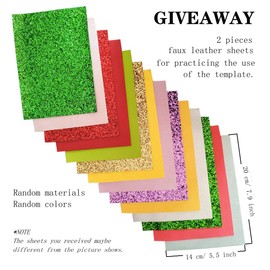 SHUANGART Reusable Earrings Making Template, Plastic Cutting Stencil for DIY Jewelry Making, Can Make Plenty of Faux Leather Earrings, Contains 2 Pcs Faux Leather Sheets(Random Colors)