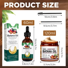 Batana Öl für Haarwachstum, Batana Haarspülung + Batana Haaröl, Natürliche Batana Haarcreme, Bio Batana-Öl-Conditioner, Natürliches Haarwachstumsöl, Nährende Magische Behandlung