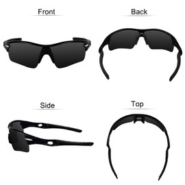 V VILISUN Polarized Sports Sunglasses with 5 Interchangeable Lenses for Men Women Cycling Glasses UV400 Lightweight in Cycling, Fishing, Running, Driving, Golf (ALL BLACK)