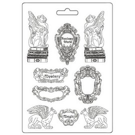 Stamperia - Soft Mould A5 for Scrapbooks, Albums, Bullet Journals and More, Suitable for Soft Clay, Ceramic Powder and More, Perfect for Crafts and Gifting (Sir Vagabond in Fantasy World Elements)