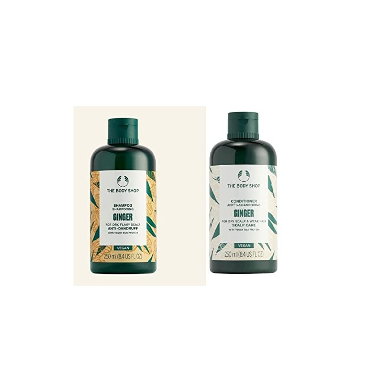 The Body Shop Ginger Shampoo Conditioner Set 250ml each Vegan