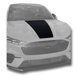 BENINI DESIGN STUDIO - Vinyl Hood Racing Stripes for 2021 & Up Ford Mustang Mach-E – High Performance – Durable 3 mil Material - Waterproof, Vinyl Stripe Decal – Made in USA (Gloss Black, Style 1)