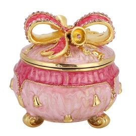 Enameled Bow Jewelry Box Metal Crafts Storage Enamel Painted Ornaments Home Decoration