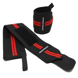 FITNESS MANIAC Weightlifting Wrist Wraps Powerlifting Training Professional Gym Workout Men & Women Strength Exercise Straps Cross Fitness Body Adjustable Wrist Support Sold As PAIR
