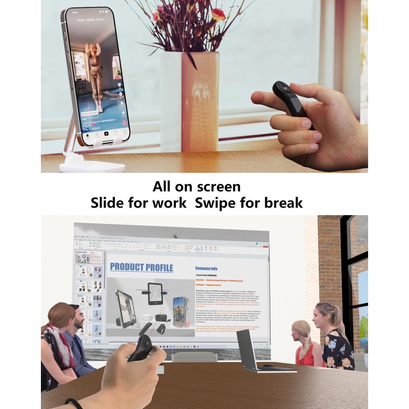 3-Link Air Mouse for PC/iOS/Android with Touchpad, Rechargeable Wireless Presentation