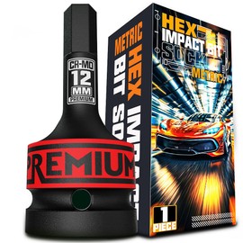 Aiourx 3/4" Drive Hex Bit Metric Socket H12 mm, Premium Cr-Mo Steel, for Installing, Dismantling Wheel or Axle Nuts