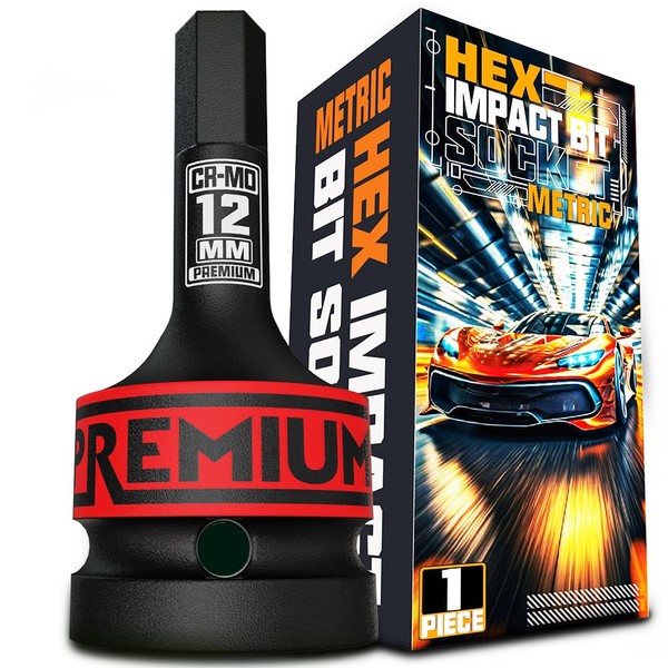 Aiourx 3/4" Drive Hex Bit Metric Socket H12 mm, Premium