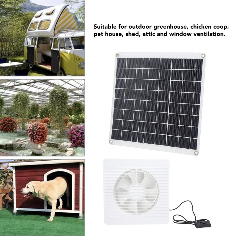 Solar Panel Powered Fan Maintain Air Circulation 6 Blades 15W