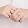 Dtup Duo Anillos Compromiso Plata 925 Oro Blanco Estilo Europeo