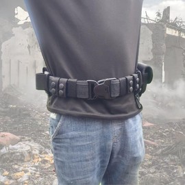 VLJUULJV Duty Belt w/Nylon Tactical Security Guard Utility Belts Rig, Law Enforcement Set with 4 Pcs Keepers Outer Inner Belt