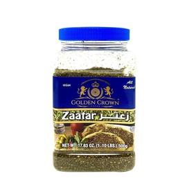 Golden Crown Za'atar Herb Blend - 17.63 oz (1.10Lb) | Natural Halal + Vegan Freshly Grown | Jordan Traditional Seasoning Flavorful Spices, No Additives