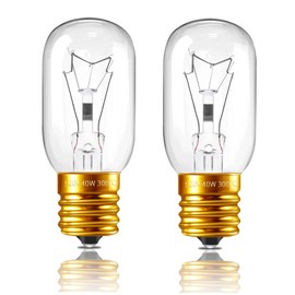 40W Microwave Light Bulbs, T25 120V High Temp Resistance Oven Light Bulbs, Dimmable E17 Base 40 Watt Appliance Replacement Bulbs for Oven, Refrigerator, Over Stove Microwave, Warm White 2700K, 2 Pack