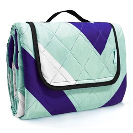 Washable Picnic Blanket, Waterproof, Insulated, Beach Mat, Padded, Foldable, Large Picnic Blanket, Waterproof, Picnic Blanket, Insulated, Beach Blanket, Sand-Free, Thick for Gravel Beach, Soft (Wave,