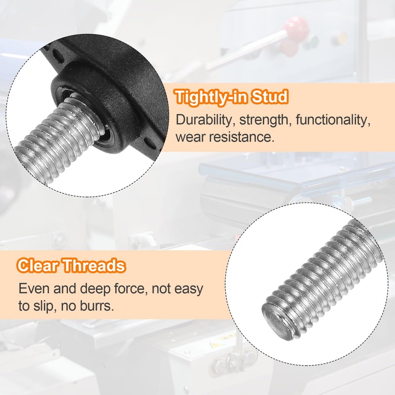 sourcing map 6pcs Tee Wing Knobs M8 x 55mm Metric