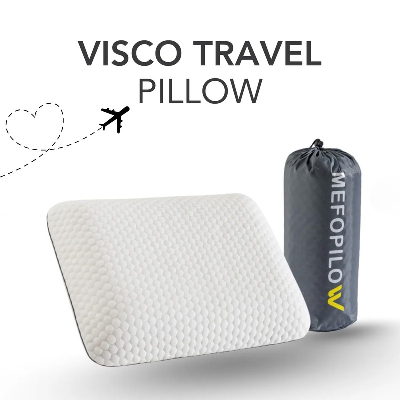 Travel Memory Foam Pillow for Sleeping, Comfortable Camping Pillow, 15.75x11.81x3.94