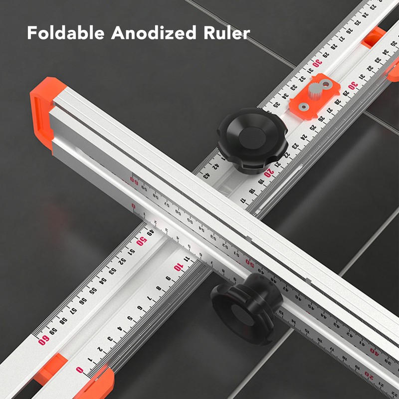 Woodworking Ruler Scribing Tool 2 In 1 Multifunctional Aluminum Alloy