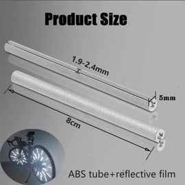 36Pcs Bicycle Reflective Strips, Cycling Reflectors, Bike Wheel Spoke Reflectors, Universal Bike Wheel Reflector Tube Fit for All Standard Bike (Silver)