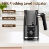 HAUSHOF 4-in-1 Electric Milk Frother Steamers Large Capacity Automatic Warm