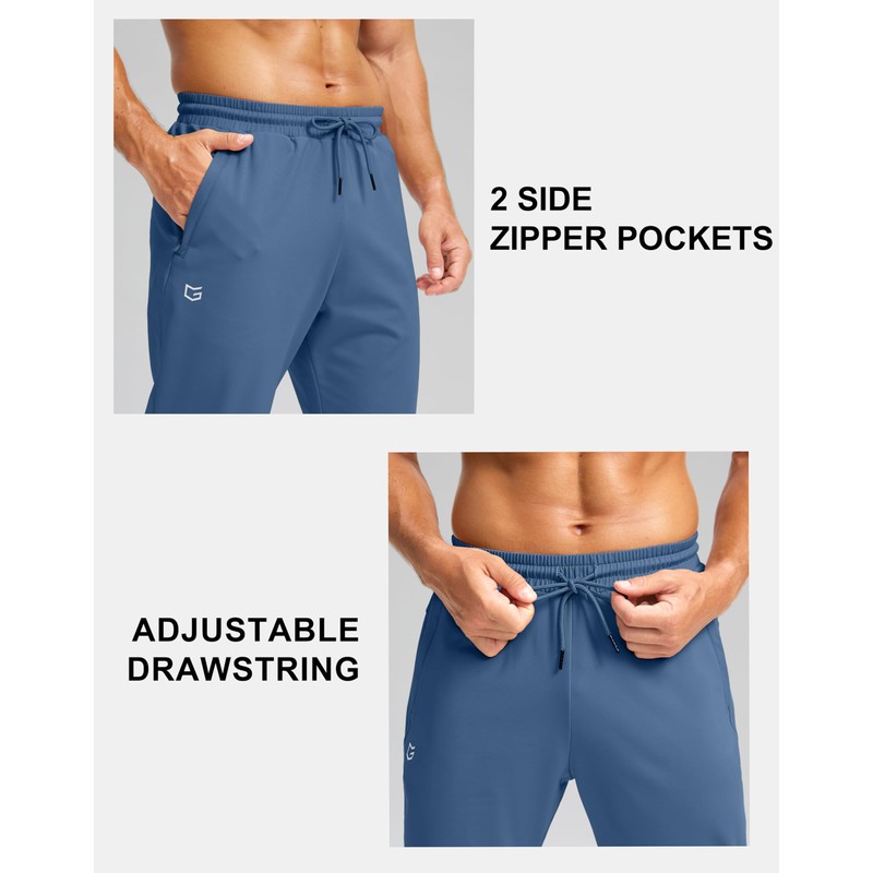 G Gradual Men's Fleece Joggers with Zipper Pockets Winter Warm