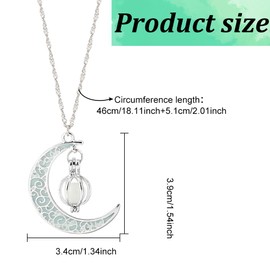 SUPERFINDINGS 3 Pieces 3 Colours Moon Pendant Necklaces Glow in the Dark Moon Necklace Crescent Moon Pendant Necklace Luminous Series Moon Necklace Alloy Fluorescent Necklace, Metal, No Gemstone