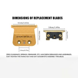 707Z FX Replacement blades compatible with BaBylissPRO FX787 (FX787G/FX787B2/FX787RG/FX787S) and FX726 for Contour Trimmer FX787 and Trimmer FX726, Gold （3 counts)