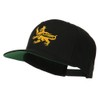 e4Hats.com Lion Scroll Embroidered Flat Bill Cap - Black OSFM