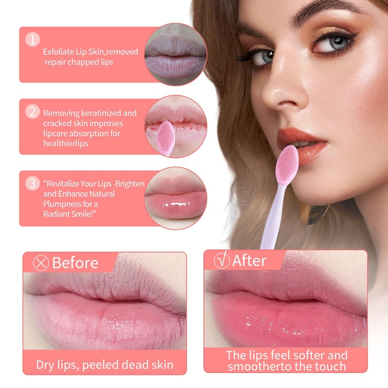 5 Pcs Mini Exfoliating Brush Set - 2 Pcs Silicone