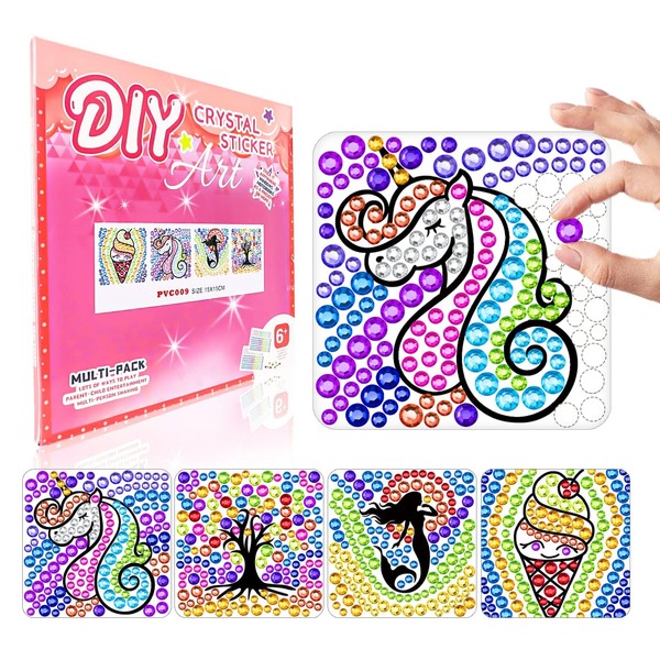 DGHOME 4 Pieces Suncatcher Craft Kits for Kid，Diamond Painting Art