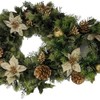 Artificial Christmas Wreath for indoors and outdoors (Gold Poinsettia, 10"