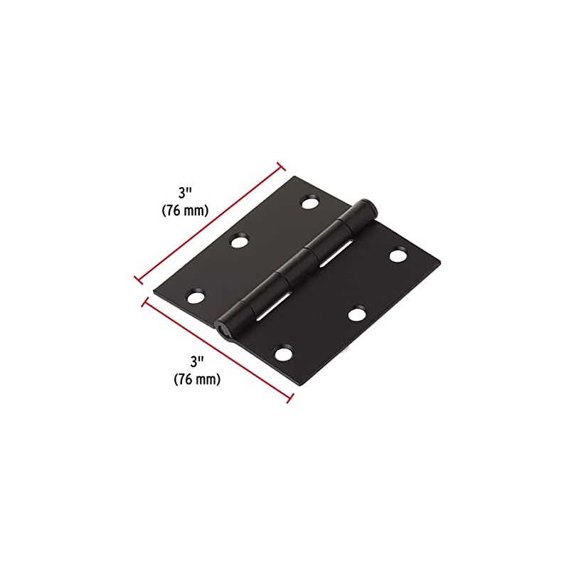 Bisagras Para Puertas de Madera 3x3 Pulgadas Negro Mate Bisagra