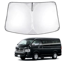 Hiace 200 Sunshade for Hiace 200 Front Shade Toyota Hiace Sun Shade Series UV Protection Sun Protection Thermal Insulated Car Sun Shade Folding, High Density Fabric, Easy to Install and Remove,