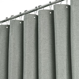 Linen-style fabric shower curtain 180x180cm Deep Gray 180x180cm