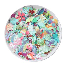 Ruwado 40 Gram Craft Sequins Plastic Colorful Multi Creative Design DIY Foil Iron Slices for Wedding Christmas Clothing Jewelry Earring Card Making Decoration Sewing