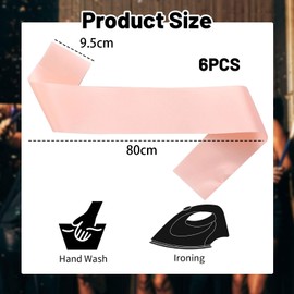 Kotkiddy Pack of 6 Sash Empty Sash Print DIY Plain Satin Sash Individual Sash Blank Satin Sashes Decorative Sash Bride for Wedding Party (Champagne), Wheat colours