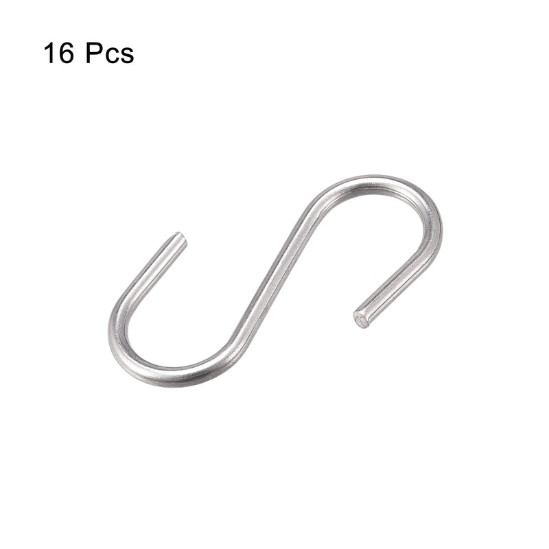 sourcing map S Hooks 1.18 Inch Long Stainless Steel Hanger