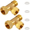 Pack of 2 Brass T-Piece Swivel Pipe Fittings 1/2 Inch,