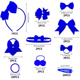 Girls' Hair Accessories Set, Hair Bow, Hair Bow, Hair Bow, Hair Pin, Elastic Band, Hair Bows Girls for Christmas, Birthday Gift, Party Gifts (Blue)