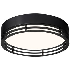 ZUYURT Dimmable Black Flush Mount Ceiling Light, Modern Round LED Ceiling Lights Fixture, Kitchen Flushmount Light for Bedroom Hallway Kitchen 2700 K-6000 K 5CCT