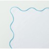 youngseahome White Fabric with Aqua Scalloped Border Shower Curtain,Boho Chic