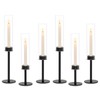 Black Hurricane Candle Holders Set of 6, Tall Metal &