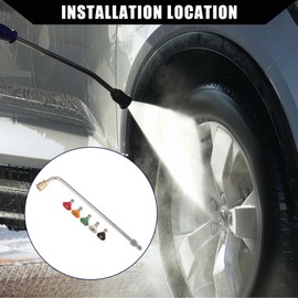 Hihaha Pressure Washer Extension Wand W/Washer Spray Nozzles/Outer Power Washer for Lance Extension Rod for Car Motorcycle Bike / 90 Degree / 1 Set