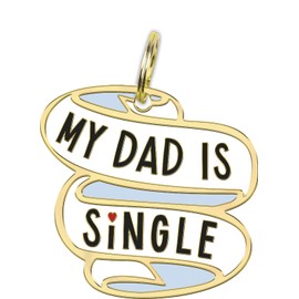 TG,LLC Treasure Gurus My Dad Is Single Dog Tag Engraved Metal Animal Collar ID Cat Pendant Pet Charm Gift