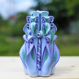 Purple and Menthol Carved Candle 6.8-Mother's Day Gift-Oscar candles