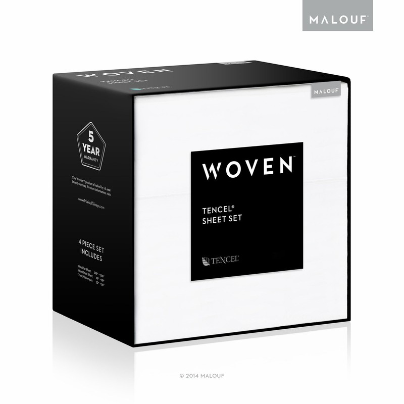 Malouf Soft and Eco Friendly Tencel Pillowcase-and-Sheet-Sets, California King, Ecru